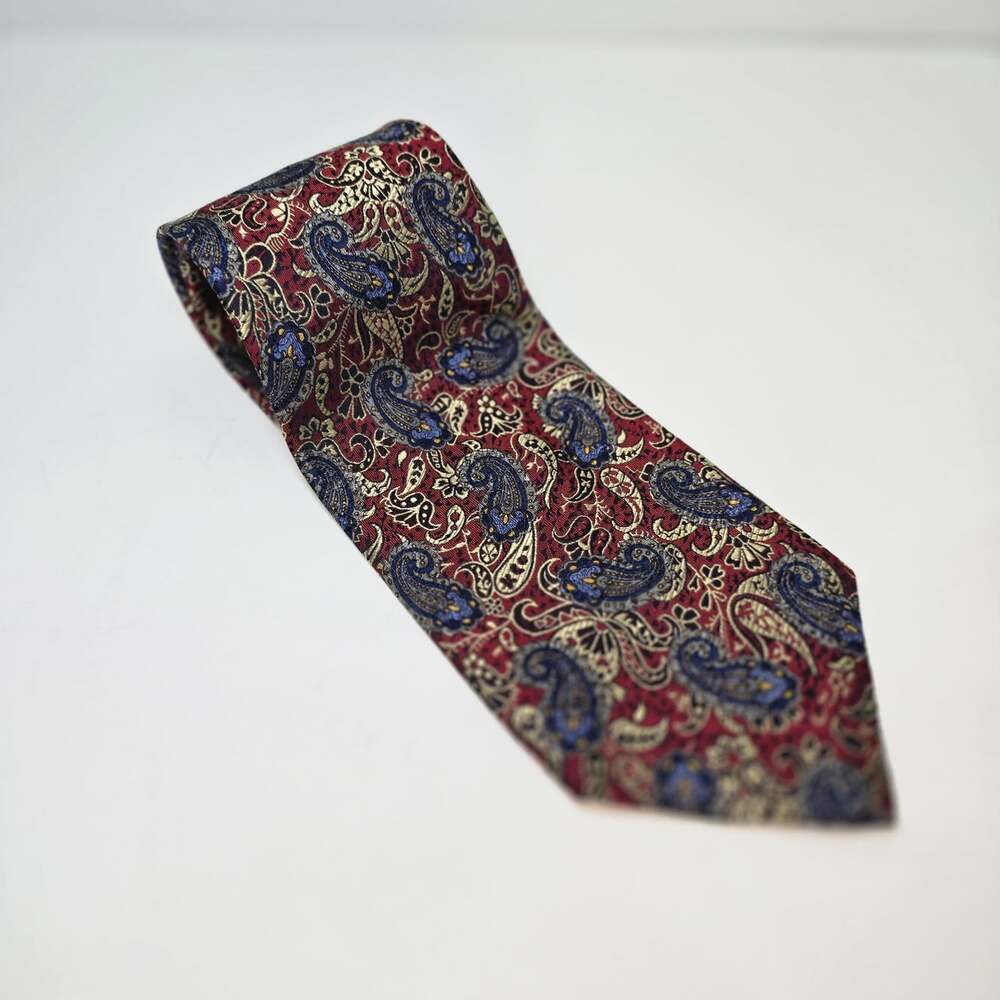 Robert Talbott Best of Class Nordstrom Silk Tie Red Blue Good Paisley Luxury